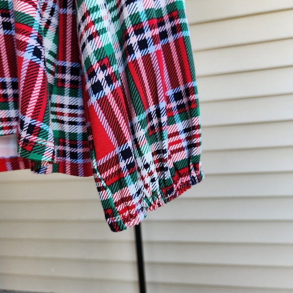 Crown & Ivy 1X Ladies Women's Blouse Shirt Red Green White - Picture 5 of 5